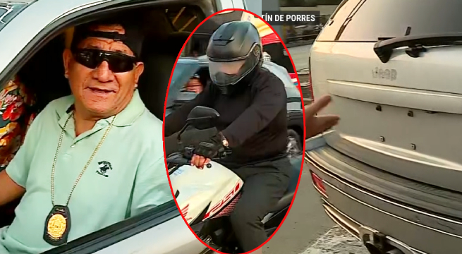 Policías invaden carril del Metropolitano, los intervienen y uno se da a la fuga