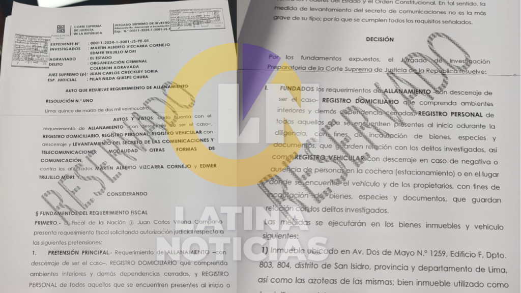 Allanamiento de vivienda de Martpin Vizcarra