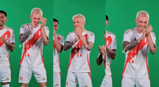 Oliver Sonne muestra sus primeros pasos de baile con camiseta de la selección peruana