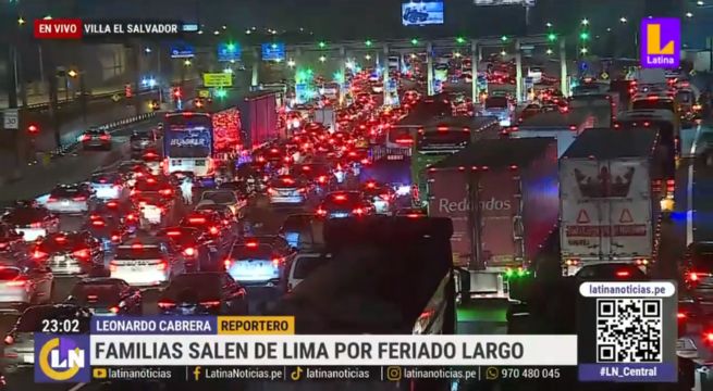 Tráfico intenso en la Panamericana Sur por inicio del feriado de Semana Santa