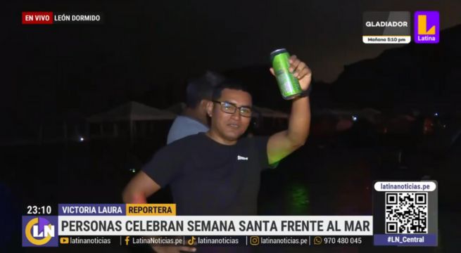 Semana Santa: Decenas de personas acampan en playa León Dormido [VIDEO]
