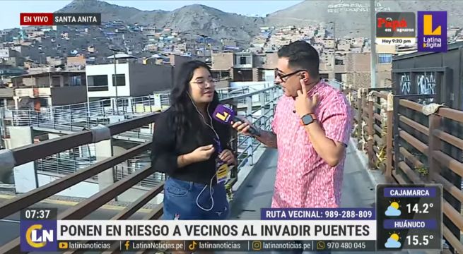 Motos ponen en riesgo a vecinos al invadir puentes peatonales para cruzar Evitamiento | VIDEO