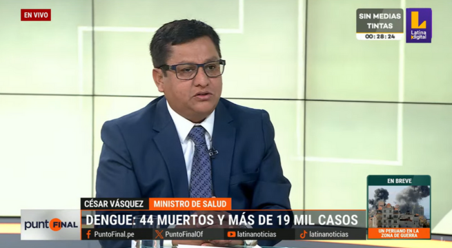 Ministro de Salud responde sobre la llegada de la vacuna contra el dengue