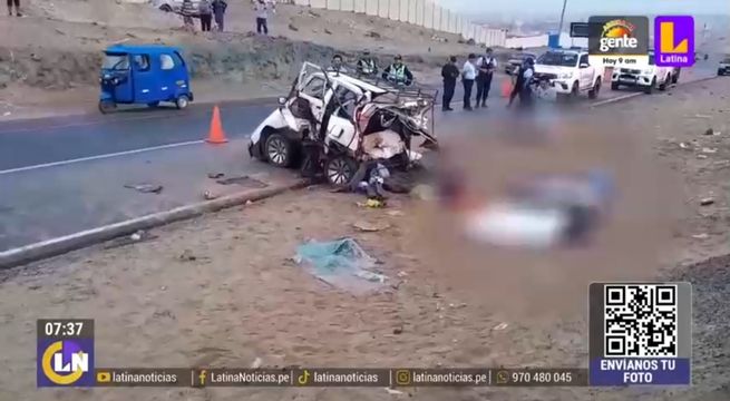 Choque entre bus y auto deja seis muertos en plena Panamericana Norte