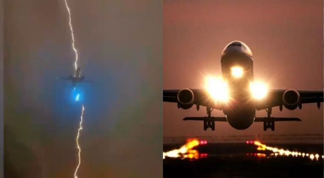 Rayo impacta contra un avión minutos después de despegar