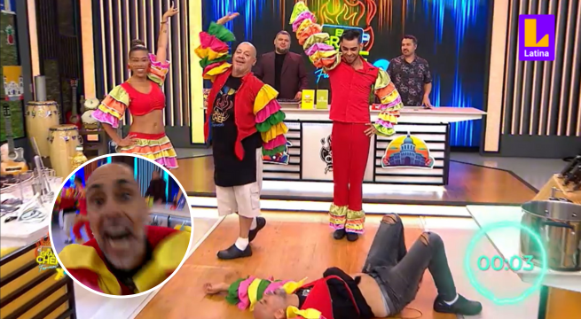 Damián no aguanta el ritmo del baile y pide a gritos que terminen el reto de danza cubana: 