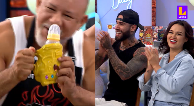 El Gran Chef Famosos: Steve Palao regaló biberón con guante de Thanos a Jota Benz y Angie Arizaga
