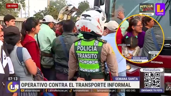 Semana Santa: hacen largas colas para abordar buses en paradero informal con destino al Sur