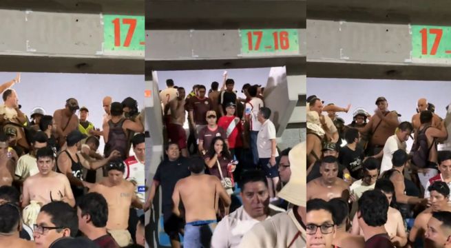 Hinchas de Universitario denuncian que policía de Colombia los retiró del estadio antes del final
