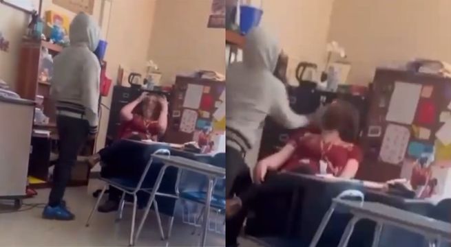 Menor agrede a su profesora en plena clase: escolar terminó arrestado | VIDEO