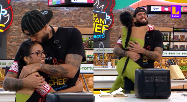 El Gran Chef Famosos: Lita Pezo intenta darle un beso a Gino Assereto de divertida forma  
