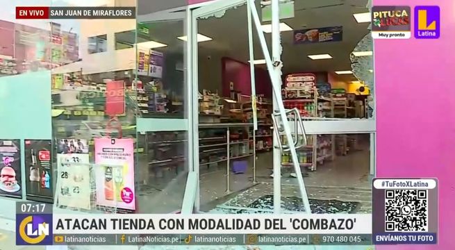 Sujetos asaltan a 'combazos' tienda Tambo en San Juan de Miraflores