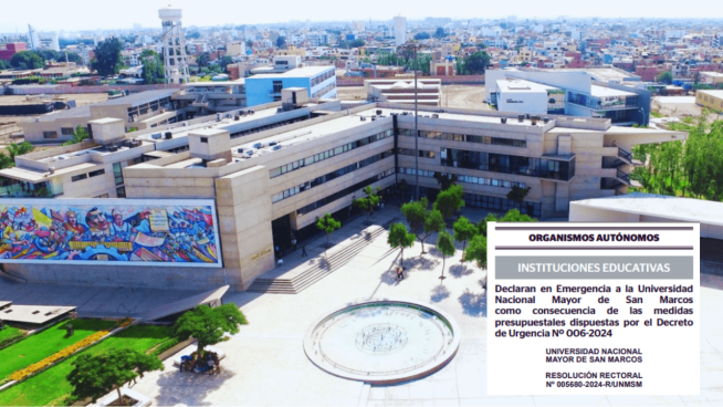 UNMSM se declara en emergencia tras ajuste presupuestal del Ejecutivo