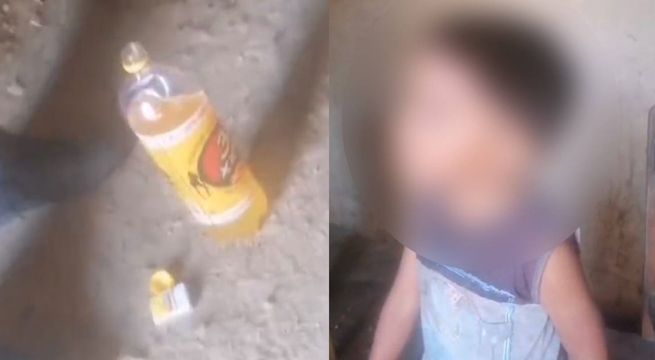 Adolescentes ofrecen bebida alcohólica a menor de tres años