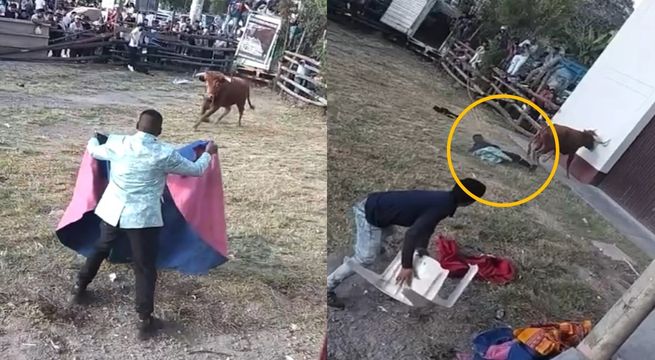 Ayacucho: músico sufre ataque de toro durante corrida pueblerina