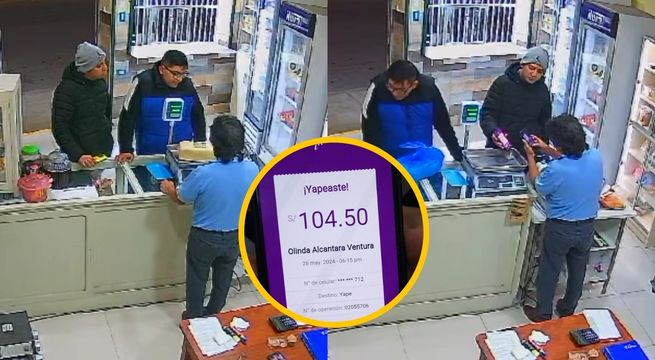 Delincuentes compran más de cien soles en tienda y estafan con 'Yape falso'