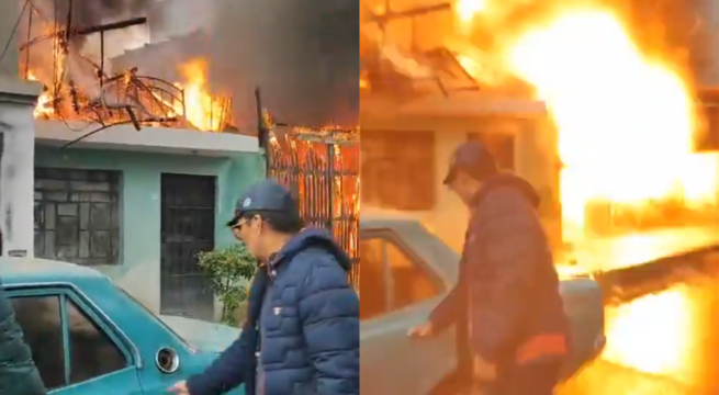 Captan preciso instante en que auto explota dentro de casa en Villa El Salvador