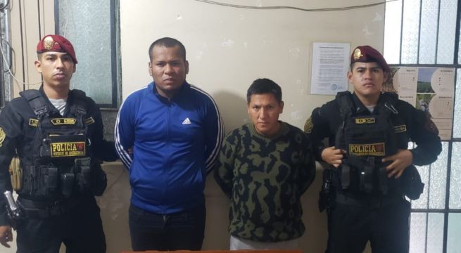 Capturan a dos sujetos por extorsión a empresa constructora en Huaral