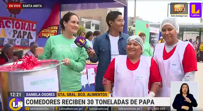 Donan más de 30 toneladas de papa a comedores populares en 