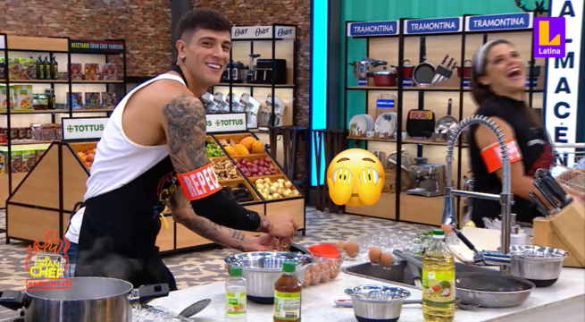 El Gran Chef Famosos: Emil Jaime envia seductor mensaje a Giovanna Valcárcel, ¿cuál fue su reacción?