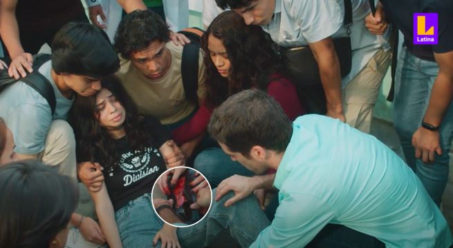 Pituca sin Lucas Capítulo 09: Felipe auxilia a Micaela tras sufrir profundo corte durante la marcha