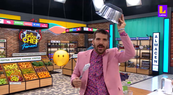El Gran Chef Famosos: José Peláez no le teme a nada y hace peligrosa maniobra en el set