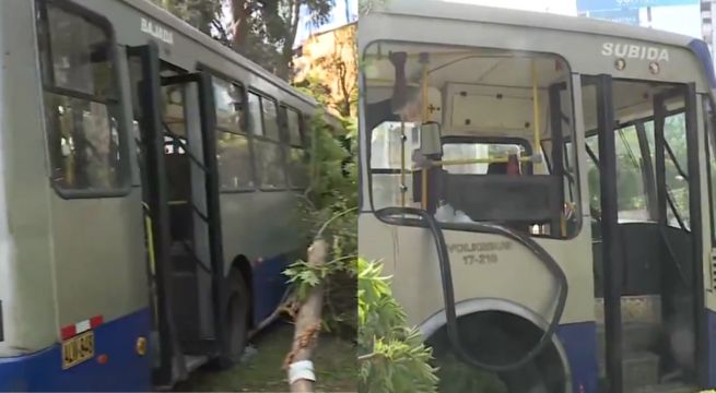 Bus del Corredor Azul se despista en plena av. Arequipa [VIDEO]