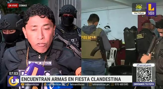 Comas: PNP encuentra armas y drogas en fiesta clandestina