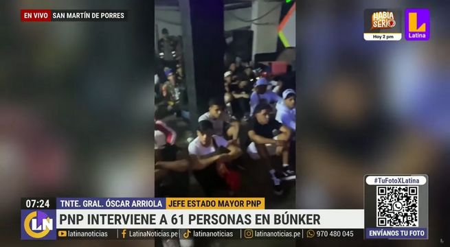 Policía interviene a 61 personas en búnker con fachada de bar