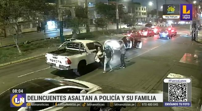Policía pierde su camioneta tras asalto: cámara de seguridad grabó todo