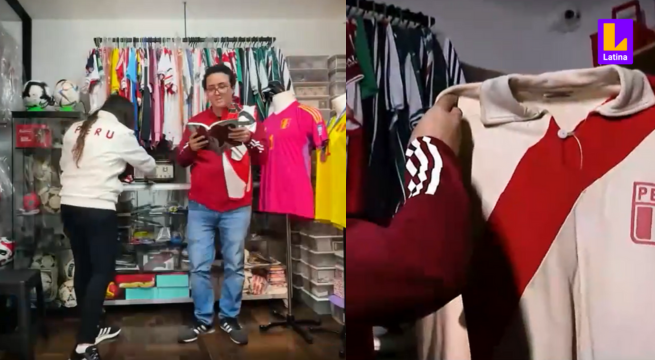 Conoce al coleccionista N°1 de la 'Blanquirroja': Tiene más de 600 camisetas y quiere abrir un museo