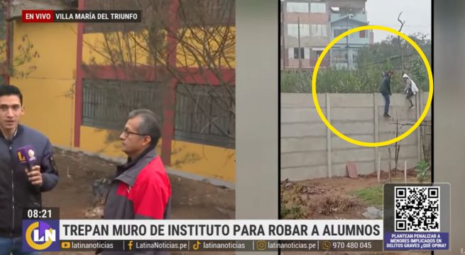 Delincuentes trepan muro de colegio para robar a alumnos en pleno horario de clase