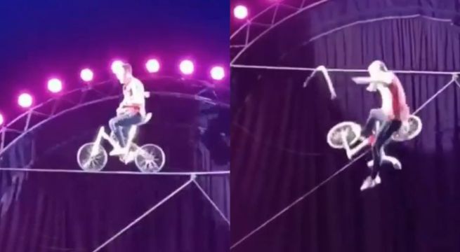 Acróbata pierde la vida tras caer de la cuerda floja | VIDEO
