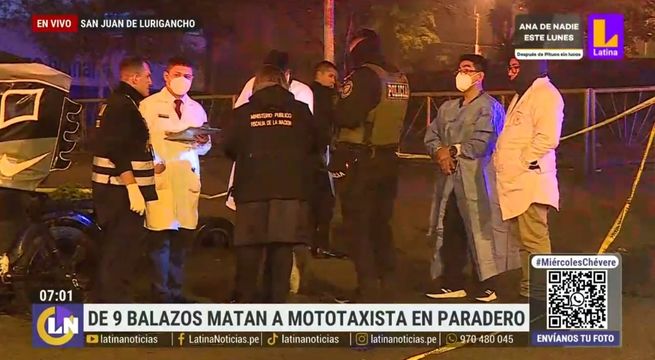 Asesinan a balazos a mototaxista en SJL: recibió nueve disparos