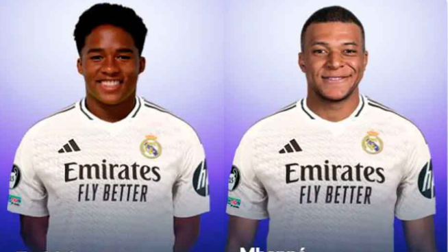 Mbappé y Endrick en la web del Real Madrid como jugadores de la plantilla