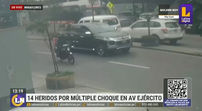 Miraflores: choque múltiple deja 14 heridos en la av. El Ejército | VIDEO