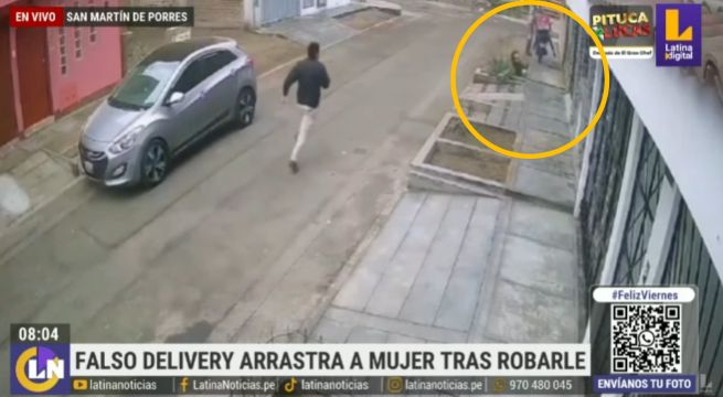 Mujer es arrastrada por falso delivery para robarle celular