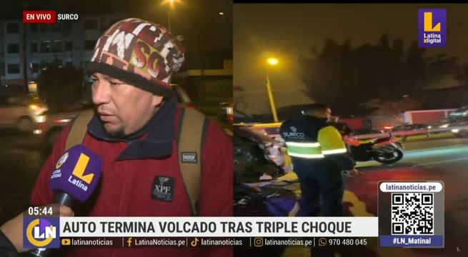 Surco: choque múltiple deja tres heridos en plena Panamericana Sur | VIDEO