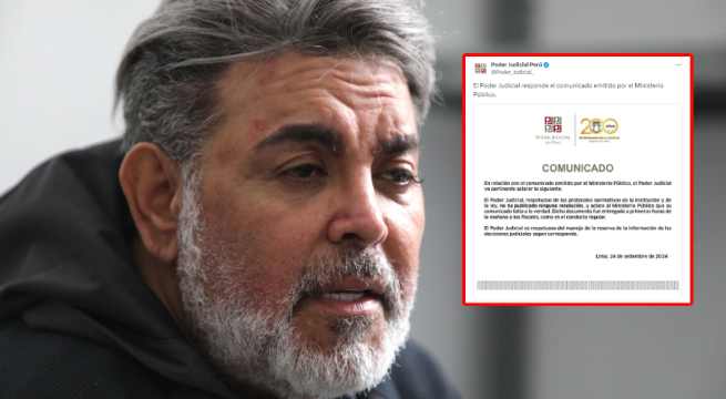 Poder Judicial respondió a comunicado del Ministerio Público sobre caso 'Chibolín'