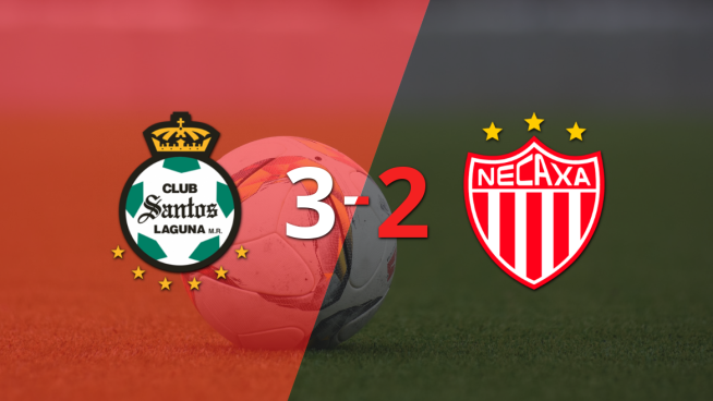 Vibrante 3-2 en el triunfo agónico de Santos Laguna sobre Necaxa