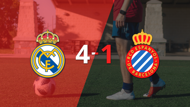 Real Madrid le pasó por encima 4-1 a Espanyol