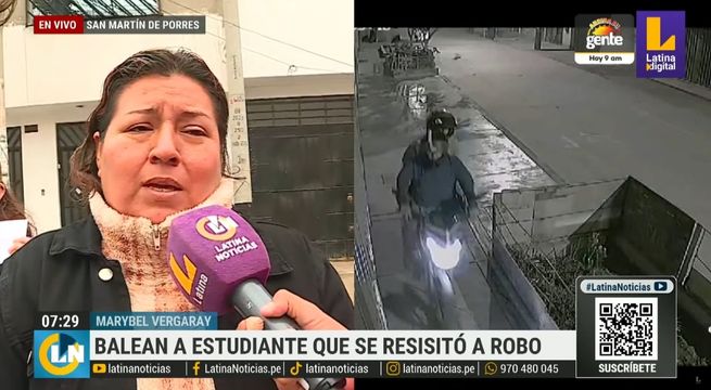 Estudiante universitario termina en UCI tras recibir tres disparos durante asalto