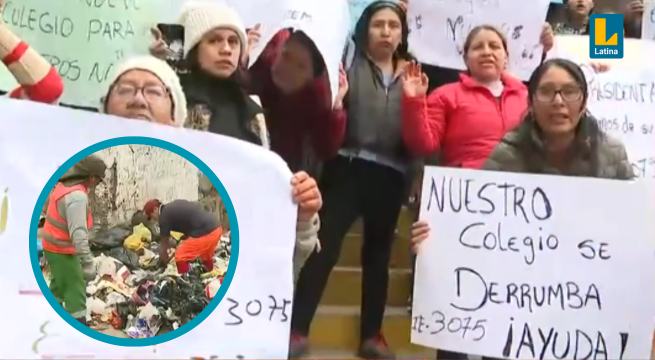 ¡Abandono total! Padres de familia denuncian que colegio se cae a pedazos en medio de la basura