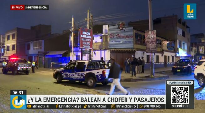 Ataque de balazos a colectivo deja tres heridos en Independencia