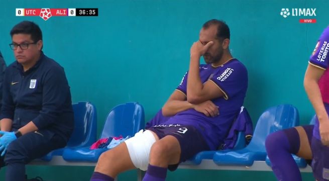 Hernán Barcos salió lesionado ante UTC: 'Pirata' fue captado llorando en la banca