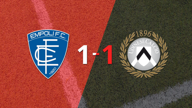 Empoli y Udinese se repartieron los puntos en un 1 a 1