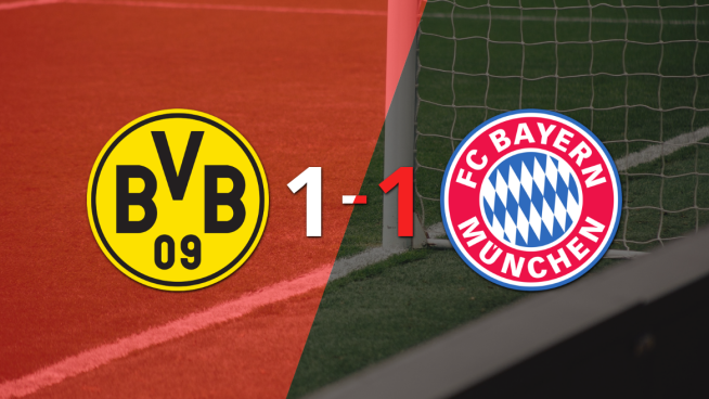 Borussia Dortmund y Bayern Múnich igualan 1-1 en 