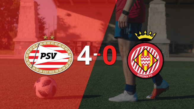 Goleada de PSV 4 a 0 sobre Girona