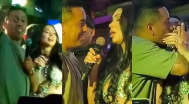 Christian Cueva robó beso a Pamela Franco en pleno concierto y cantan 