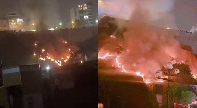 Chorrillos: caída de pirotécnico provoca incendio en la Costa Verde | VIDEO